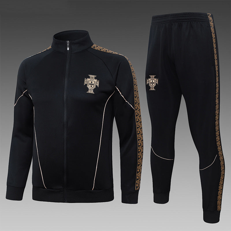 2026-27 Portugal Black Long zippered training suit