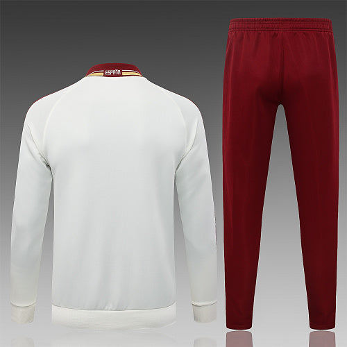 2026-27 Spain White Long zippered training suit