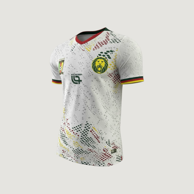 Cameroun – Maillot Extérieur Coupe du Monde 2026 – Blanc, Vert, Jaune, Rouge