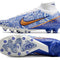 Air Zoom Mercurial Superfly 9 AG CR7 Personal Edition - Blanc/Cuivré/Bleu