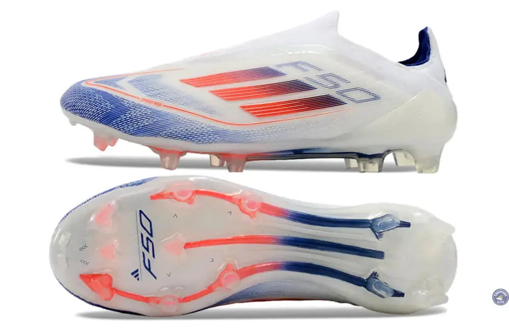F50 Elite Laceless FG Advancement - Blanc/Rouge/Bleu