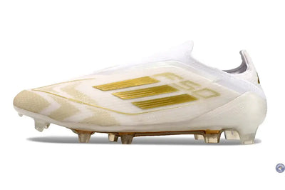 F50 Elite Laceless FG Day Spark - Blanc/Doré/Blanc