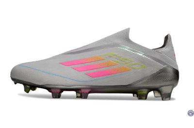 F50 Elite Laceless FG Gris/Rose/Jaune