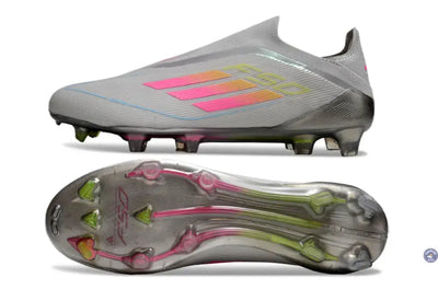 F50 Elite Laceless FG Gris/Rose/Jaune