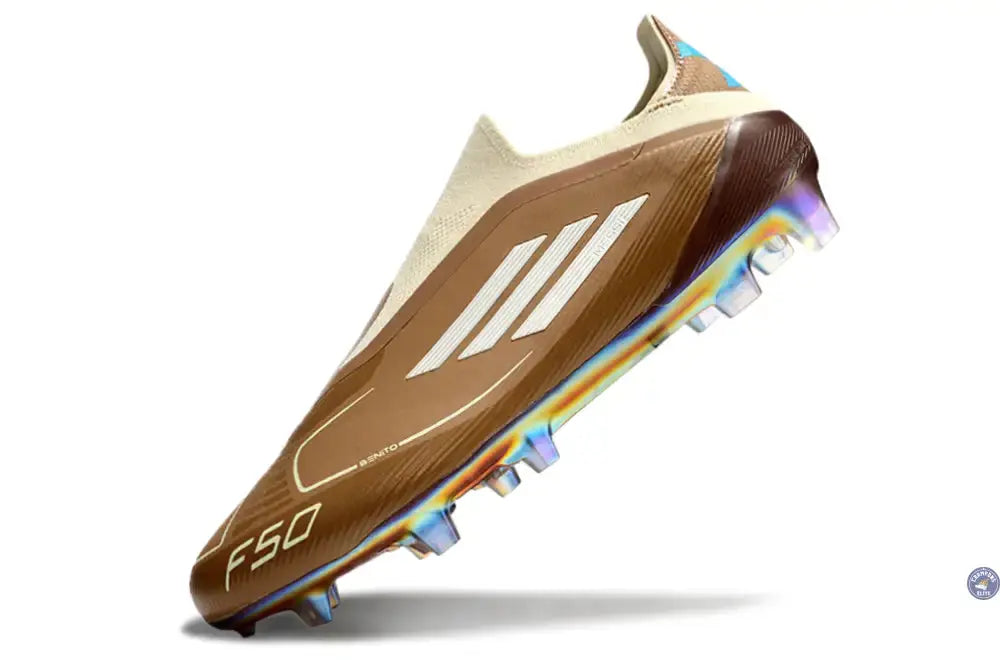 F50 Elite Laceless FG Messi X Bad Bunny Elite FG - Cardboard/Blanc/Turquoise ÉDITION LIMITÉE