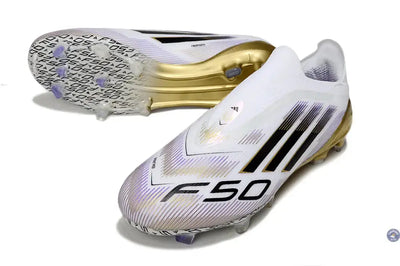 F50 Elite Laceless FG Road to Glory - Blanc/Noir/Doré