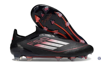 F50 Elite Laceless FG Stealth Victory - Noir/Argenté/Lucid Red