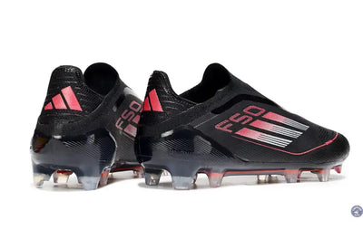 F50 Elite Laceless FG Stealth Victory - Noir/Argenté/Lucid Red
