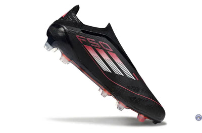 F50 Elite Laceless FG Stealth Victory - Noir/Argenté/Lucid Red