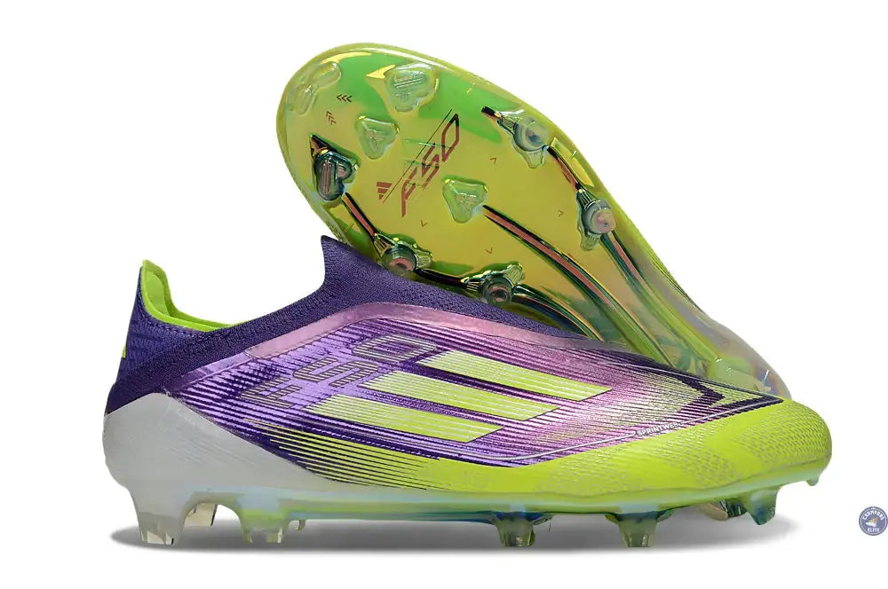 F50 Elite Laceless FG - Violet/Jaune Fluo/Gris