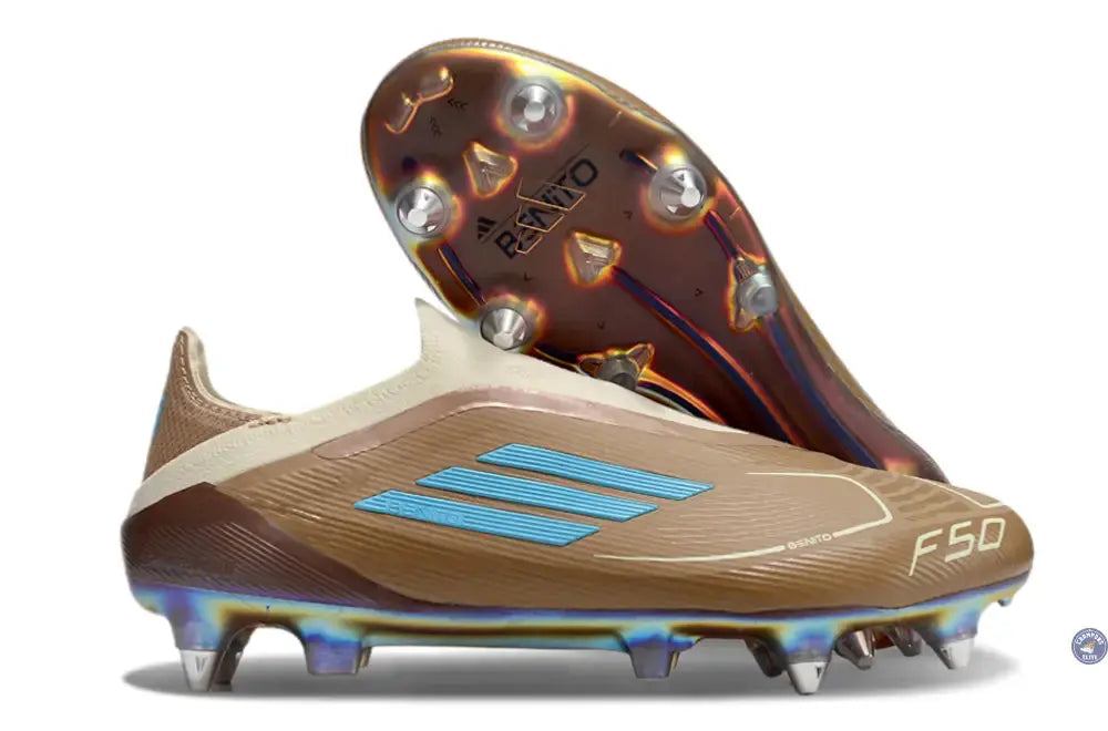 F50 Elite Laceless Messi X Bad Bunny SG - Cardboard/Blanc/Turquoise ÉDITION LIMITÉE