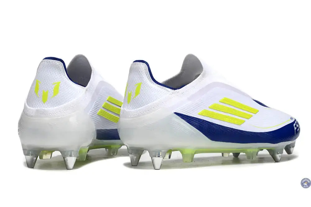F50 Elite Laceless SG - Blanc/Bleu/Jaune Fluo