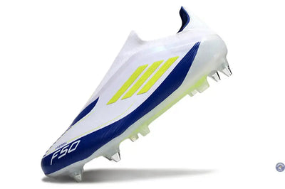 F50 Elite Laceless SG - Blanc/Bleu/Jaune Fluo