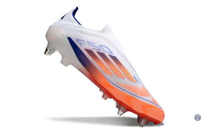 F50 Elite Laceless SG - Blanc/Orange/Bleu