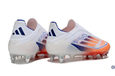 F50 Elite Laceless SG - Blanc/Orange/Bleu