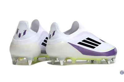 F50 Elite Laceless SG - Blanc/Violet/Noir/Jaune Fluo