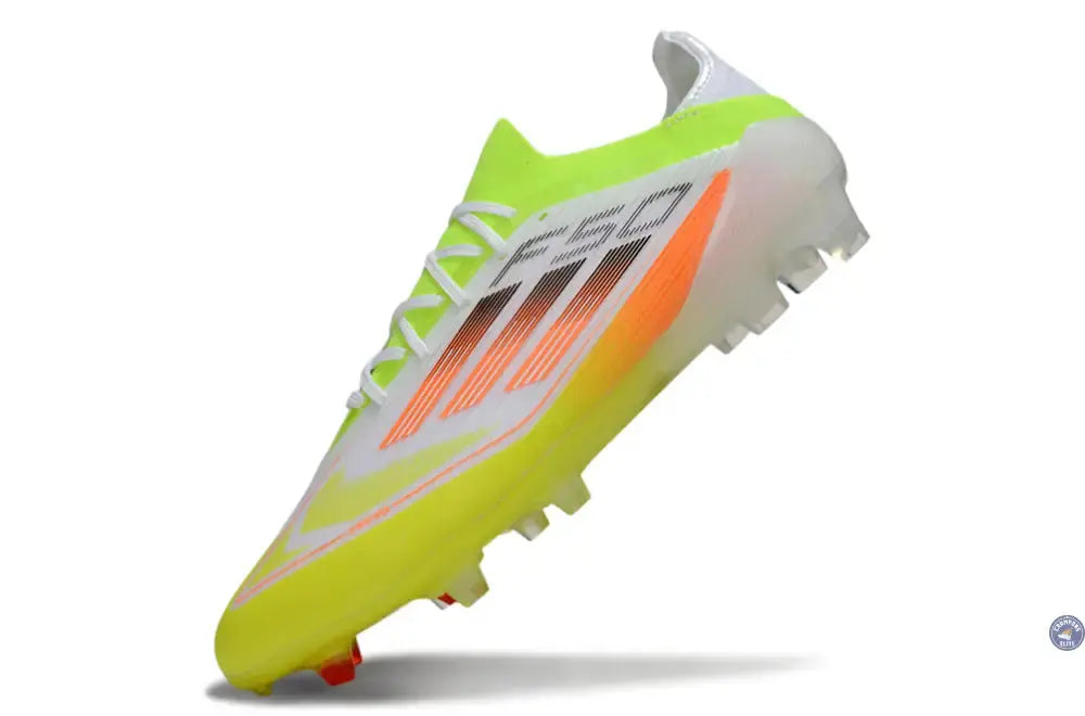 F50 Elite Lacets FG - Blanc/Vert/Jaune/Orange