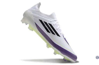 F50 Elite Lacets FG - Blanc/Violet/Jaune Fluo/Noir
