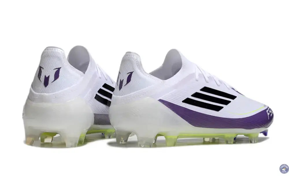F50 Elite Lacets FG - Blanc/Violet/Jaune Fluo/Noir