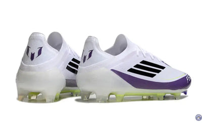 F50 Elite Lacets FG - Blanc/Violet/Jaune Fluo/Noir