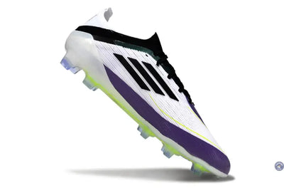 F50 Elite Lacets FG - Blanc/Violet/Noir/Jaune Fluo