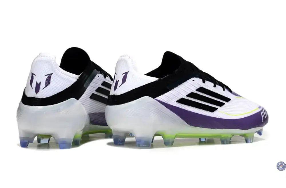 F50 Elite Lacets FG - Blanc/Violet/Noir/Jaune Fluo