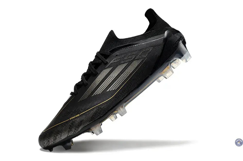 F50 Elite Lacets FG Dark Spark - Noir/Argenté/Doré