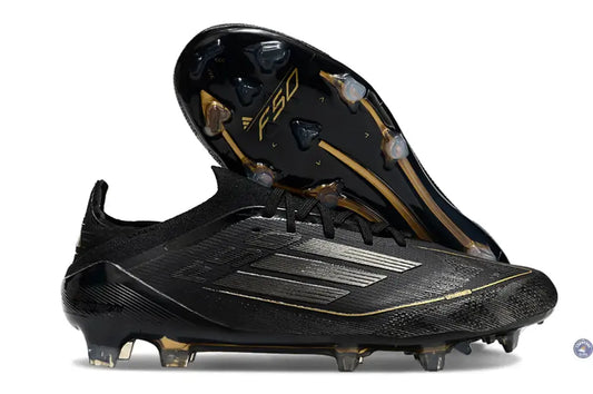 F50 Elite Lacets FG Dark Spark - Noir/Argenté/Doré