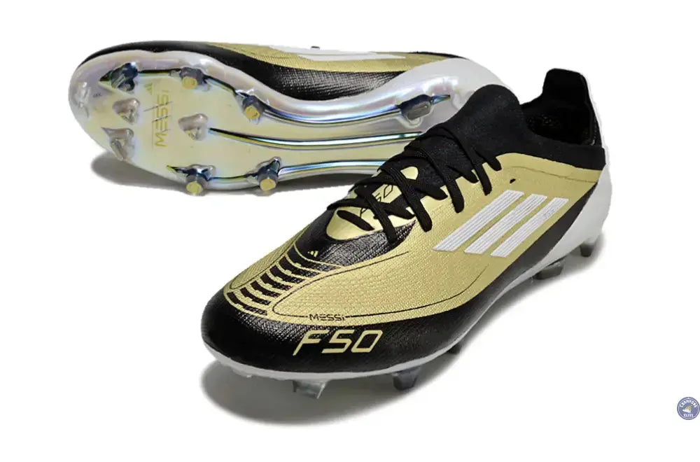 F50 Elite Lacets FG - Doré/Blanc/Noir