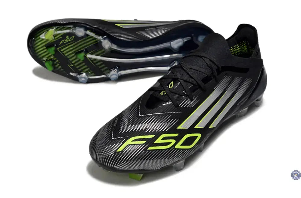 F50 Elite Lacets FG - Electric Stealth - Noir/Argenté/Jaune Fuo