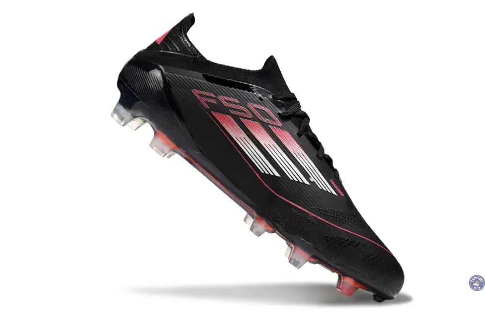 F50 Elite Lacets FG Stealth Victory - Noir/Argenté/Lucid Red