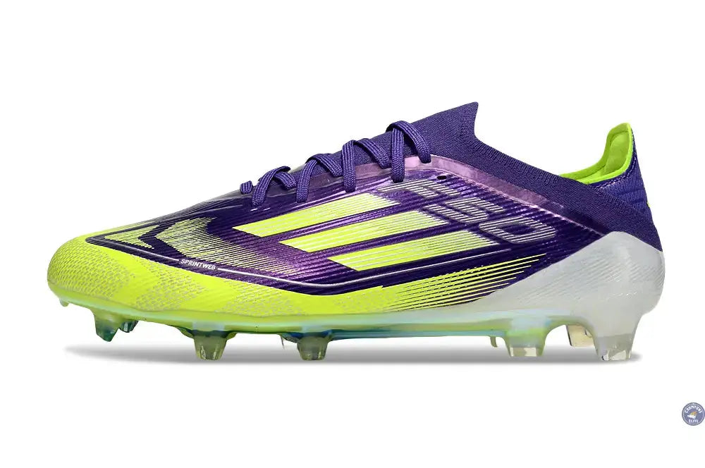 F50 Elite Lacets FG - Violet/Jaune Fluo/Blanc