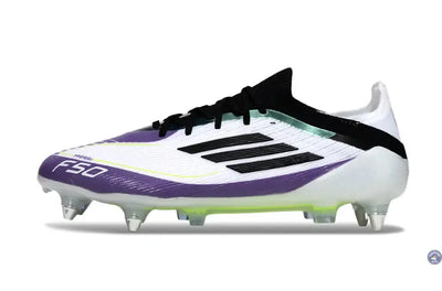 F50 Elite Lacets SG - Blanc/Violet/Jaune Fluo/Noir