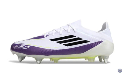 F50 Elite SG Soft Ground - Blanc/Noir/Violet