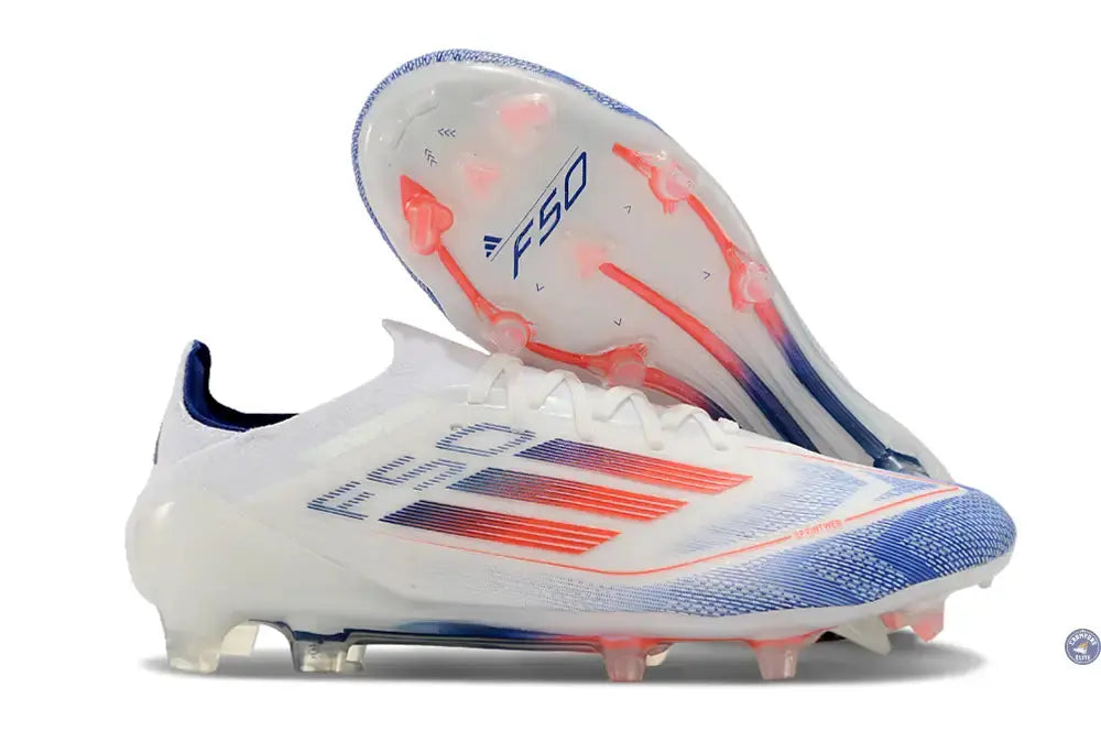 F50 Elitee Lacets FG - Blanc/Orange/Bleu