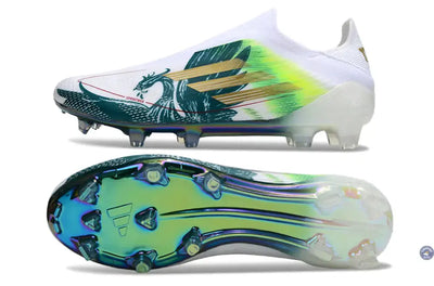 F50 Laceless Spécial Mohamed Salah FG - Blanc/Vert/Doré