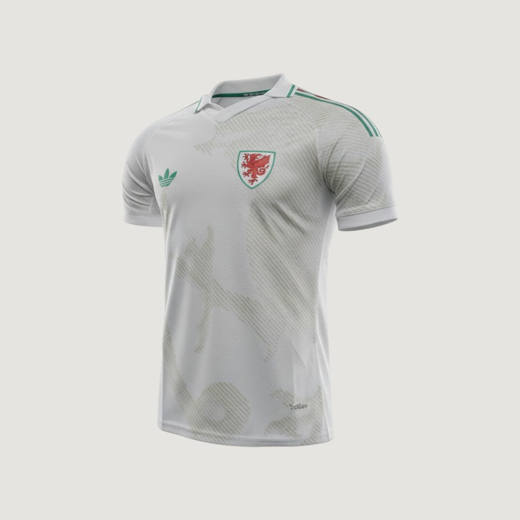 Pays de Galles – Maillot Extérieur Coupe du Monde 2026 – Blanc, Vert, Or