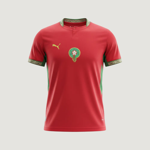 Maroc – Maillot Domicile 2026 – Rouge, Vert