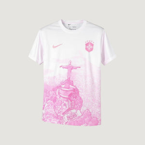 Brésil – Maillot Pré-Match 25/26 – Blanc & Rose