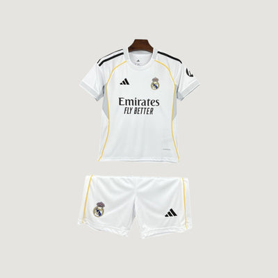 Real Madrid – Ensemble Domicile 25/26 Enfant – Blanc & Jaune