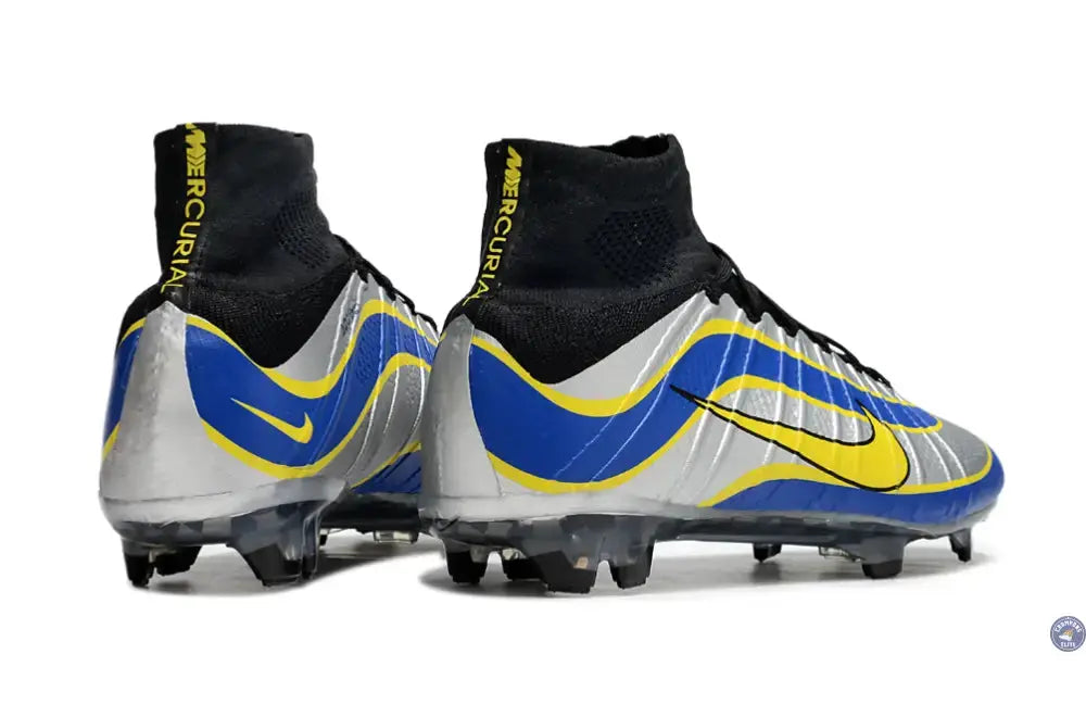 Mercurial Superfly 4 R9 FG - Argenté/Bleu/Jaune/Noir