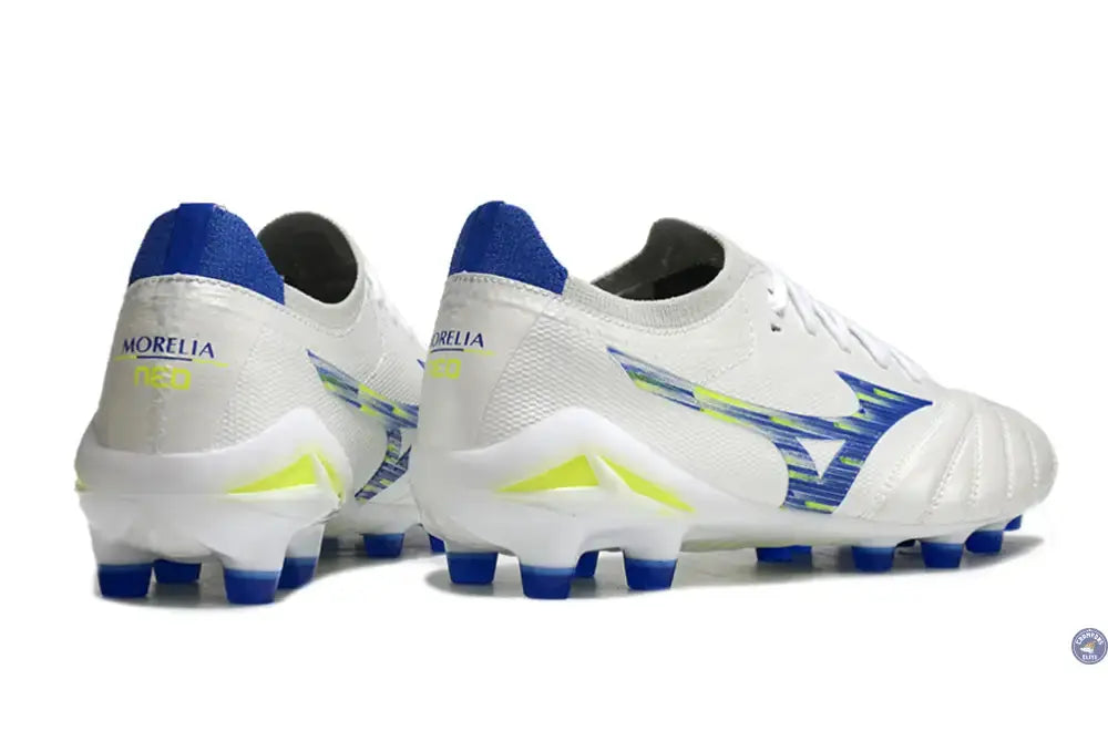Morelia Neo 4 Elite FG/AG - Blanc/Bleu/Jaune