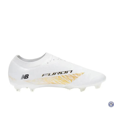 New Balance FURON ELITE V8 FG - Blanc/Or Métallique/Noir