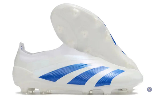 Predator 24 Elite Laceless FG Predstrike  - Blanc/Bleu