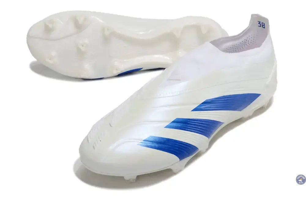 Predator 24 Elite Laceless FG Predstrike  - Blanc/Bleu