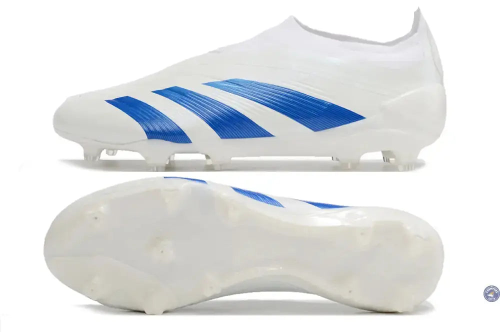 Predator 24 Elite Laceless FG Predstrike  - Blanc/Bleu