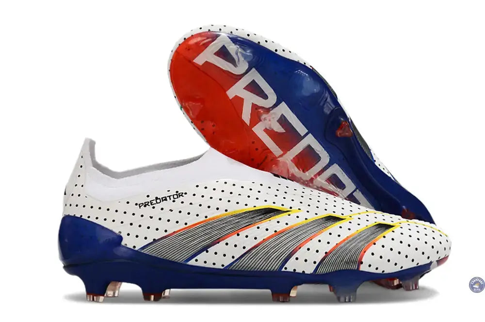 Predator 24 Elite Laceless FG Predstrike  - Blanc/Bleu Multicouleur