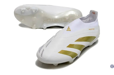 Predator 24 Elite Laceless FG Predstrike  - Blanc/Or