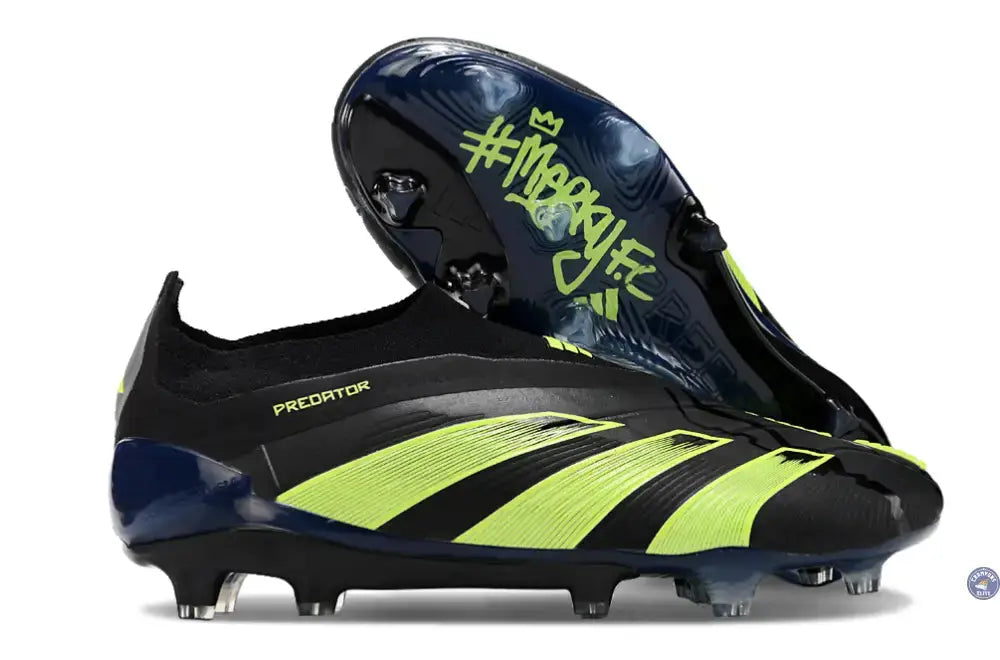 Predator 24 Elite Laceless FG Predstrike  - Merky FC Noir/Vert Fluo