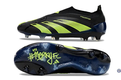 Predator 24 Elite Laceless FG Predstrike  - Merky FC Noir/Vert Fluo
